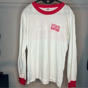PINK Long Sleeve Ringer Tee